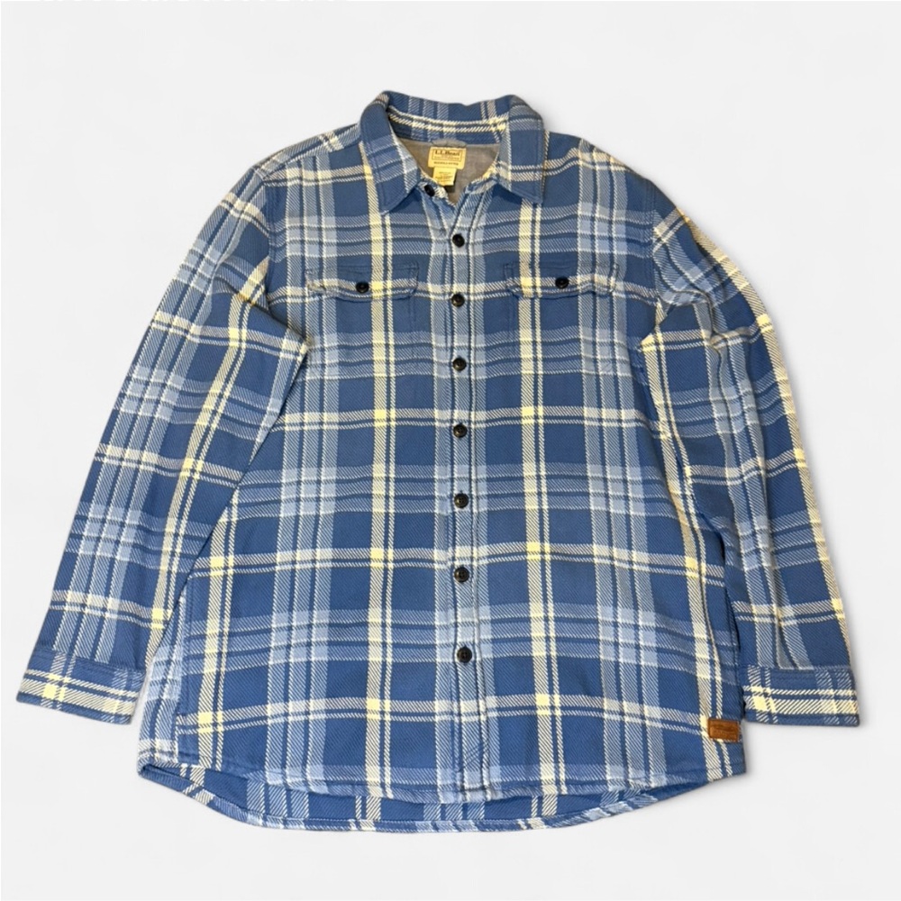 Men’s L.L. Bean Flannel Button-Down Thick Long Sleeve Size Large (Tall)